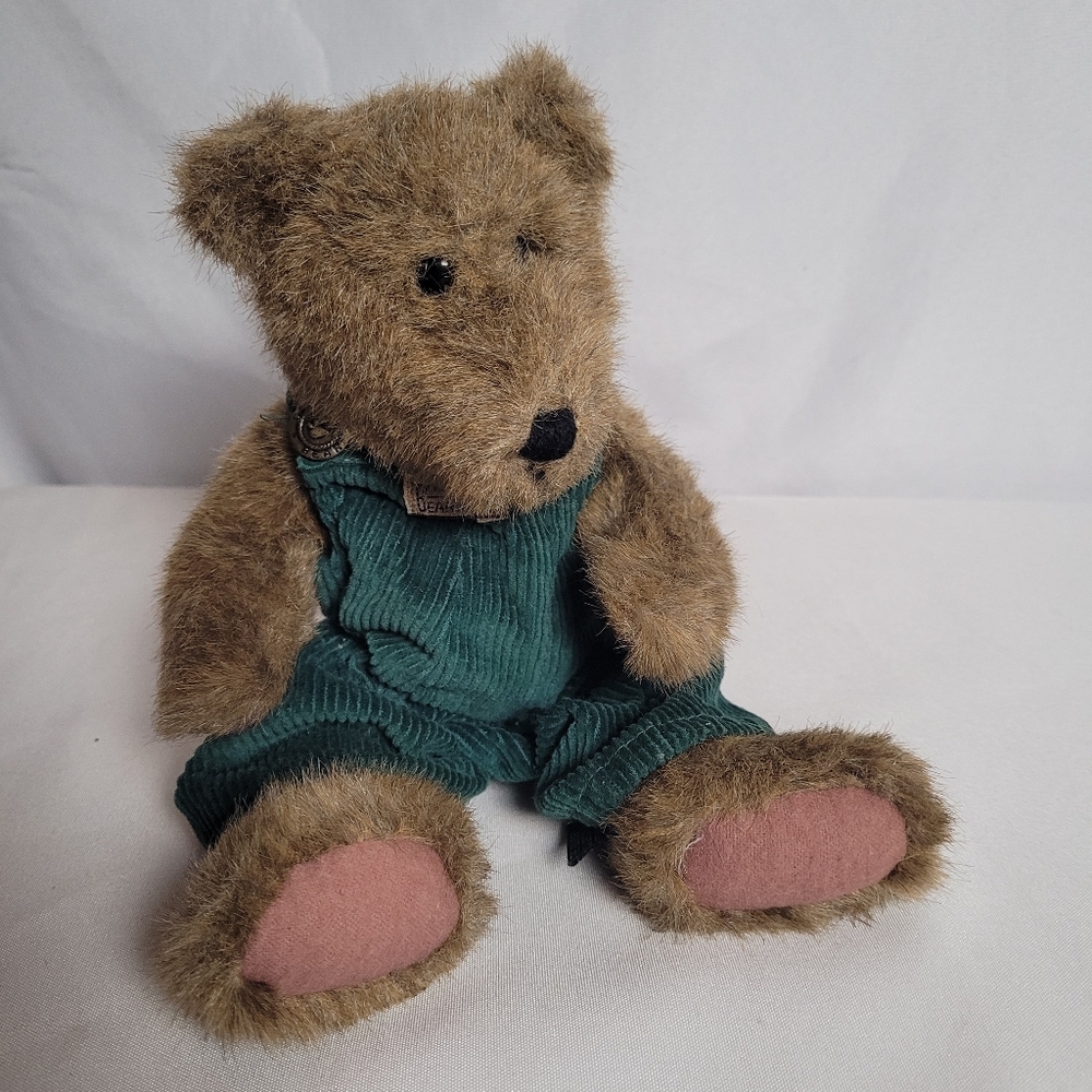 Boyds Bears Brown Bear Green Corduroy Overalls 10" Plush Stuffed Animal